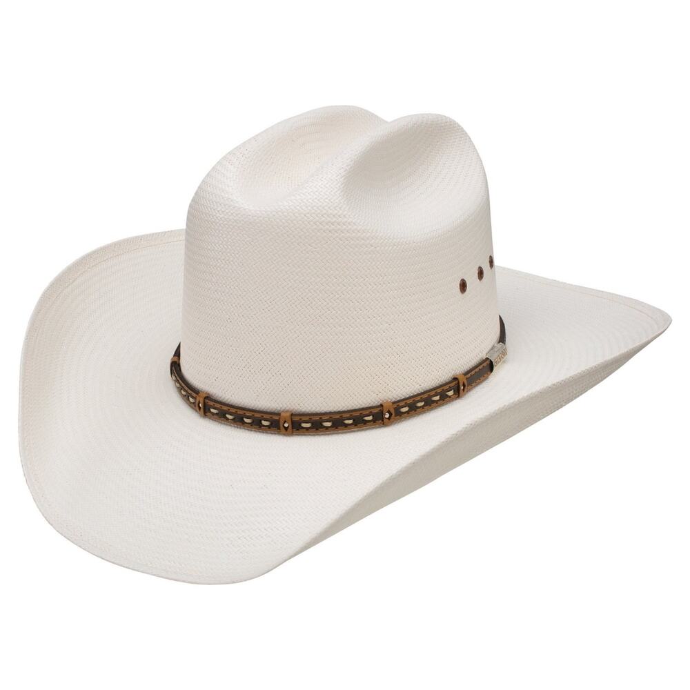 Stetson Gunfighter 10X Straw Cowboy Hat Natural Size 6 3/4 New Damaged Western